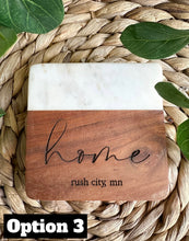 Load image into Gallery viewer, Marble & Acacia Coasters