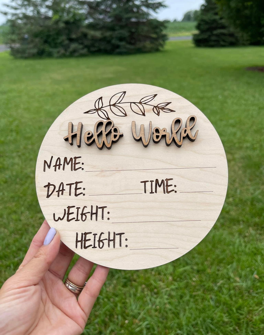 Hello World Newborn Stat Sign